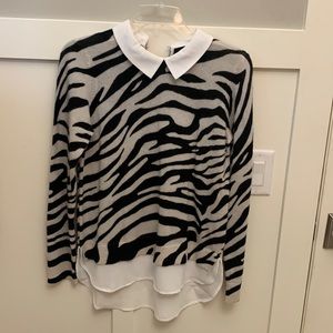 Zebra pattern sweater blouse